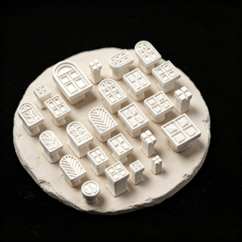 25pcs Door Window Theme Pottery Stamp Set